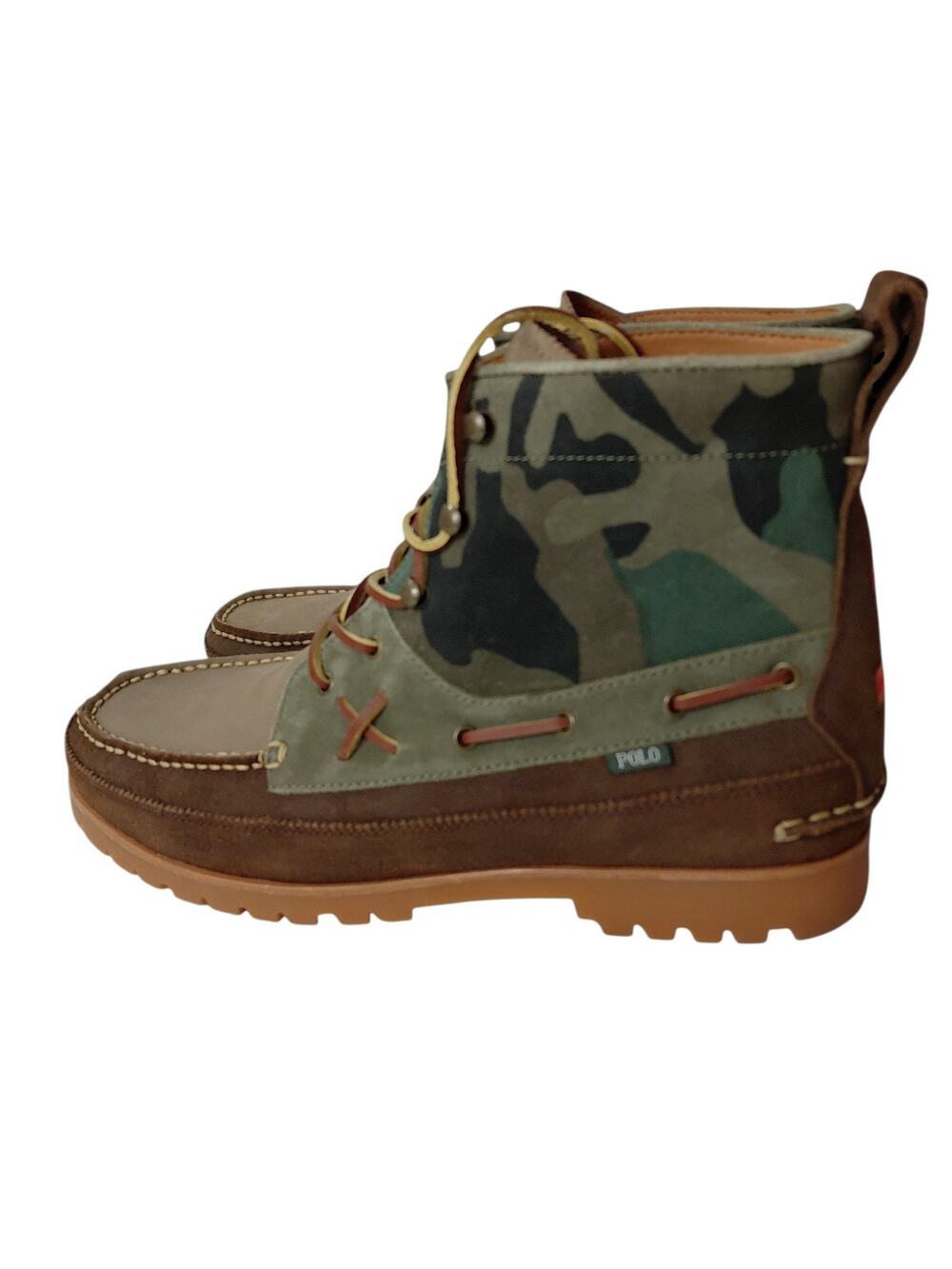 Polo Ralph Lauren Sz 14 Country Ranger MID Camo Brown Leather Suede Boots Men's